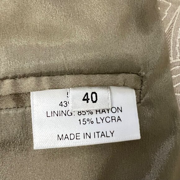 Marlowe Italy Womens Tan 2 Piece Suit Skirt Jacket Silk Cotton size IT 40 US 6 - Picture 13 of 14